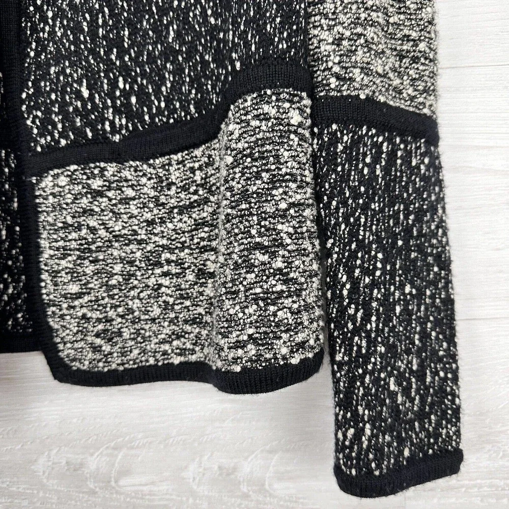 Vince Textured Drape Front Jacket Women‎ Small Black Gray Long Sleeves Career - Picture 5 of 15